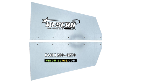 All-aluminum windmill tail fins designed for improved tracking, specifically for Joe Mescan windmills.