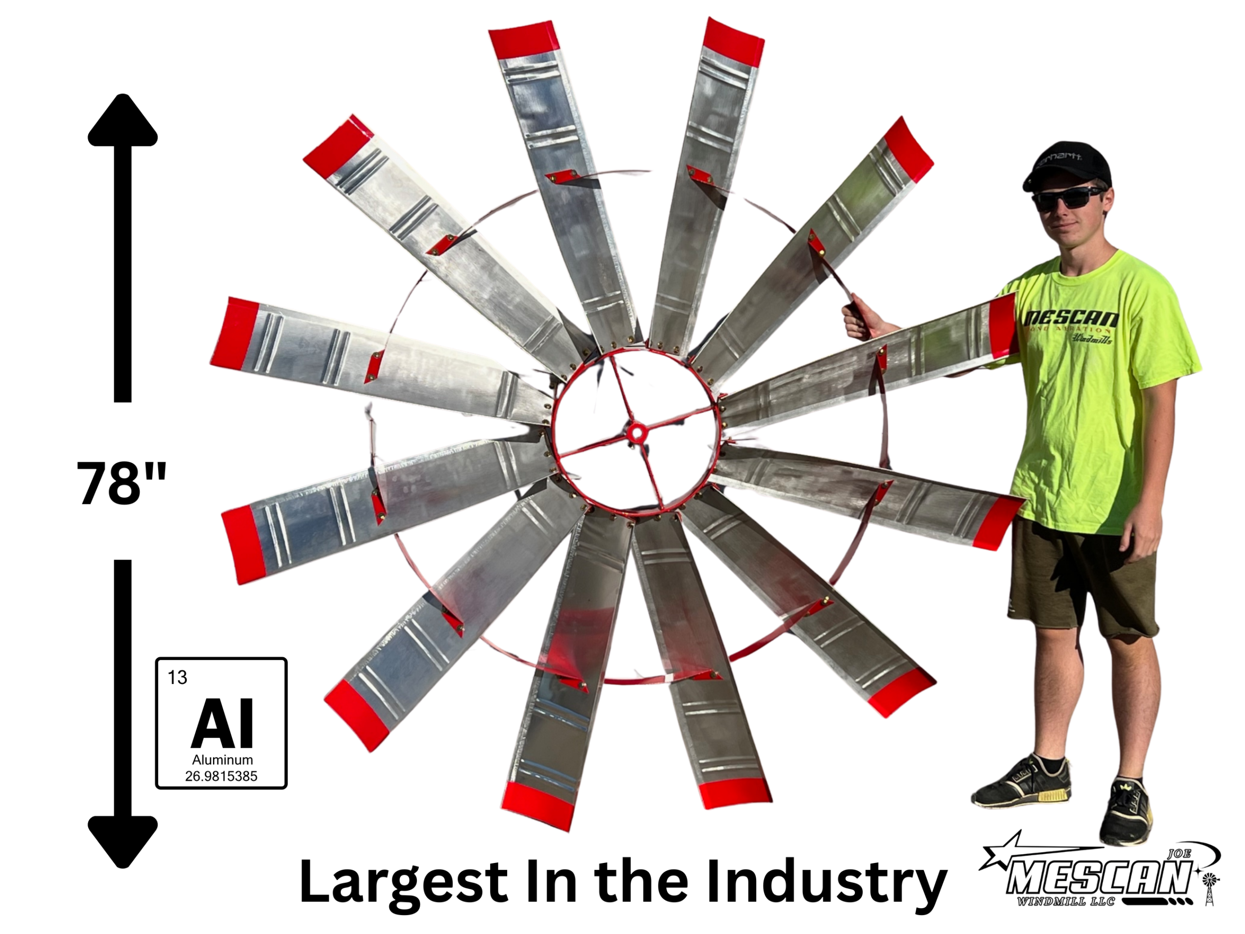 78" Complete Aluminum Windmill Wheel - Original Version/Prototype Fan
